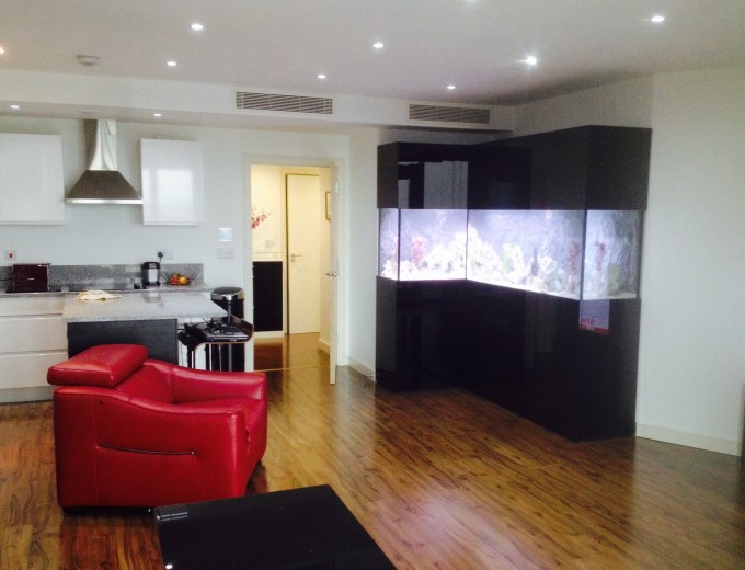 L Shaped Aquarium In Black Gloss. Aquarium 39