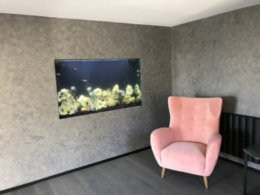 In Wall Aquarium with Black Back (45)