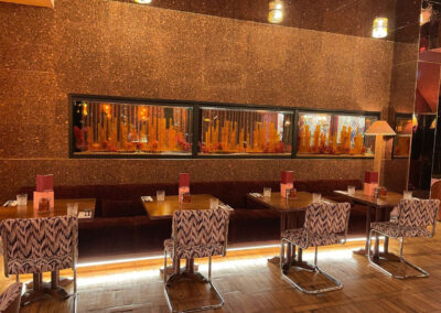 Row of Aquariums in Restaurant (80)